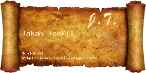 Jakab Teofil névjegykártya